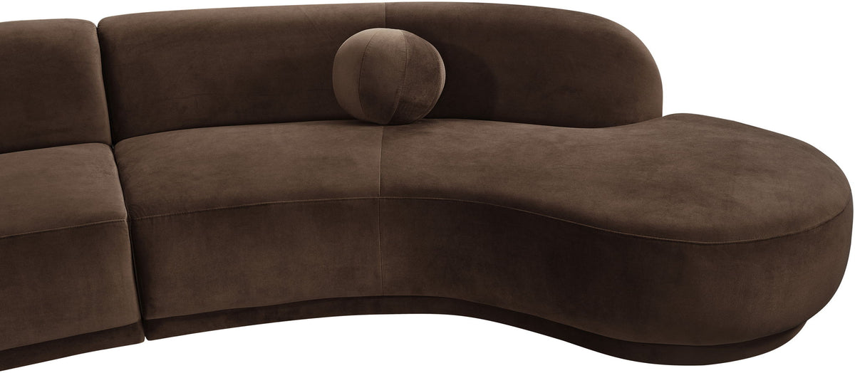 Avra - 177.5" Velvet Performance Fabric Upholstered Sectional