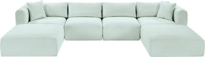 Shaggy - 6 Piece Modular Sectional With 2 Ottomans