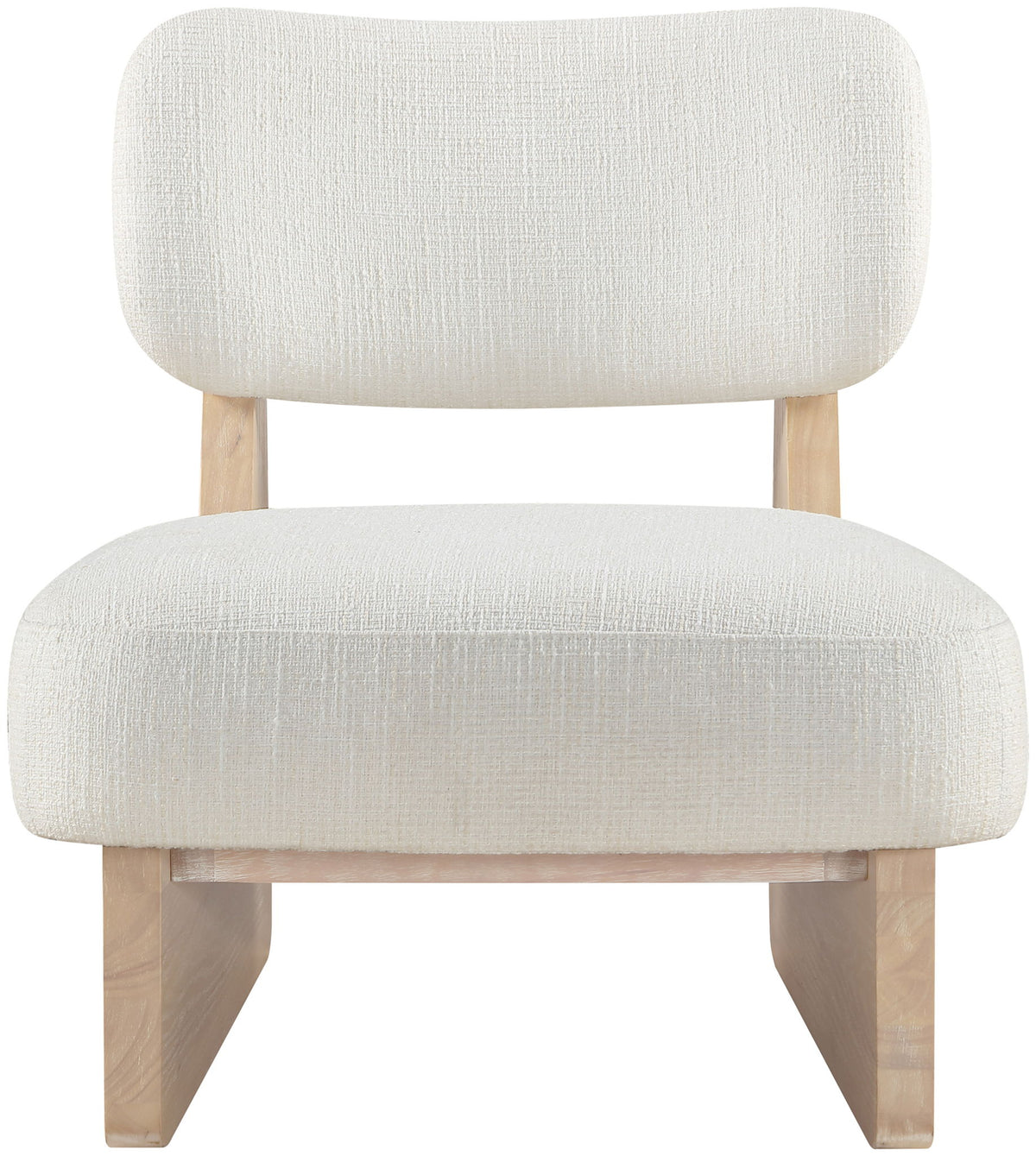 Vetra - Linen Textured Fabric Upholstered Accent Chair With Natural Base