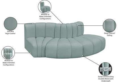 Arc - Faux Leather 3 Piece Modular Sofa