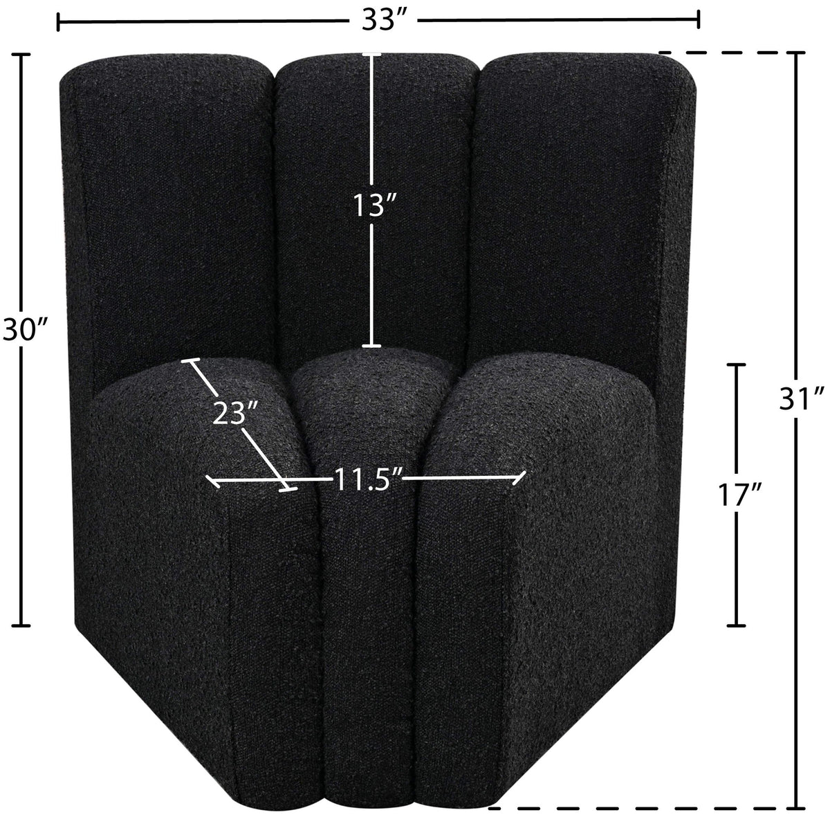 Arc - Boucle Fabric Curved Corner Chair