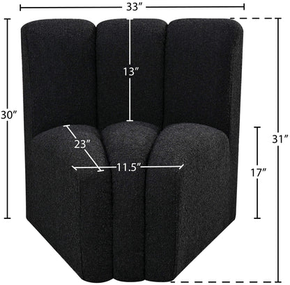 Arc - Boucle Fabric Curved Corner Chair
