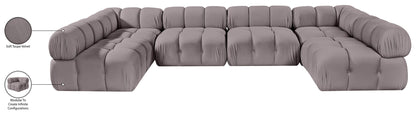 Orin - U-Shaped Velvet 6 Piece Modular Sectional