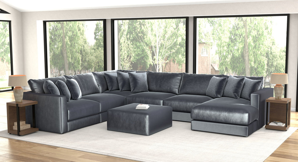 Remington - Modular Sofa And Cocktail Ottoman - Slate