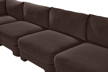 Hammond - Velvet Performance Fabric Upholstered 5 Piece L-Shaped Sectional