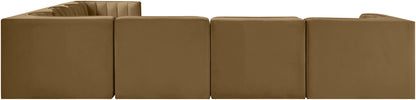 Rummi - Symmetrical Velvet Performance Fabric Upholstered 7 Piece Modular Sectional (With 3 Corner Chairs)