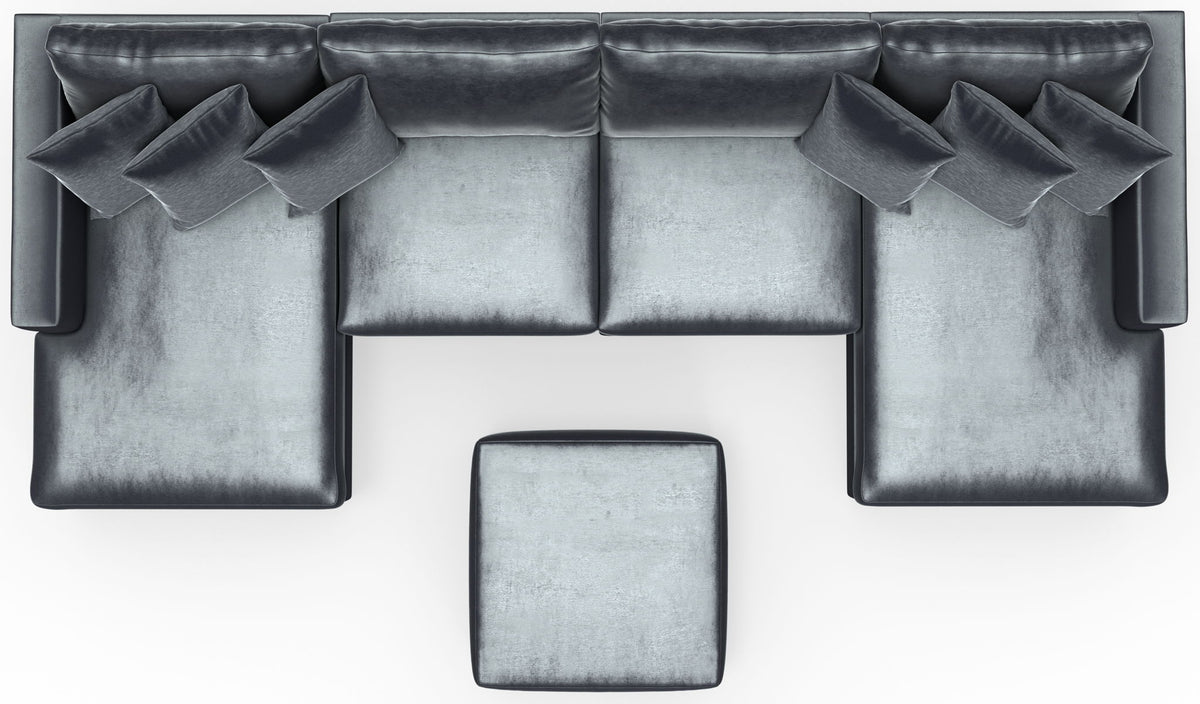 Remington - Modular Sofa And Cocktail Ottoman - Slate