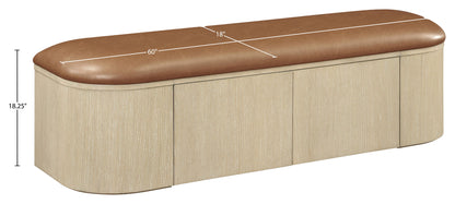 Velden - Upholstered Storage Bench With Stained Natural Base
