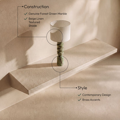 Opus - Linen Textured Fabric And Brass Table Lamp