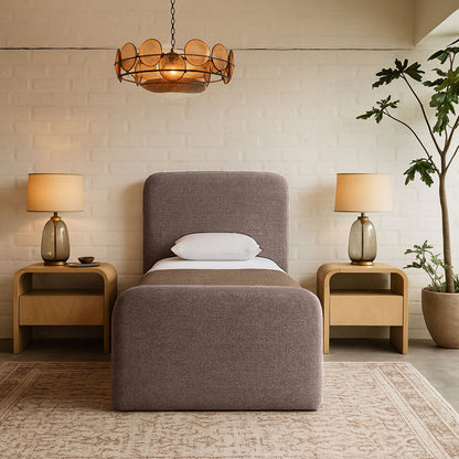 Fira - Linen Textured Fabric Upholstered Bed