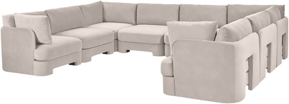Hammond - Velvet Performance Fabric Upholstered 8 Piece U-Shaped Sectional