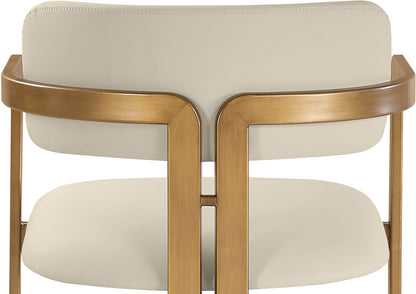 Aurum - Vegan Leather Upholstered Counter Stool With Brushed Brass Base