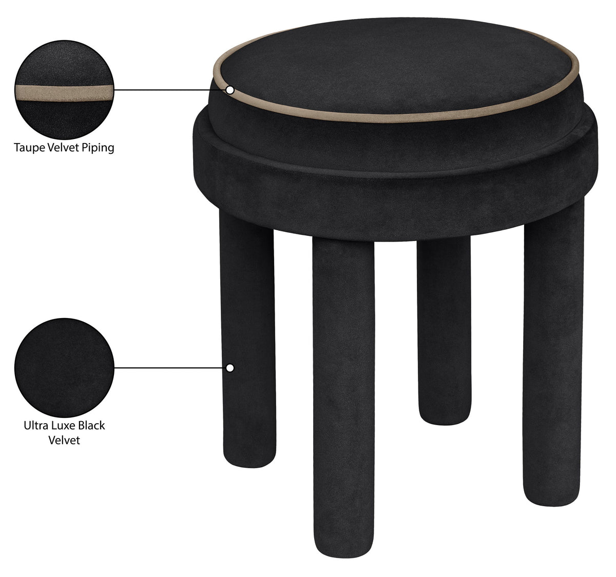 Velin - Velvet Ottoman / Stool