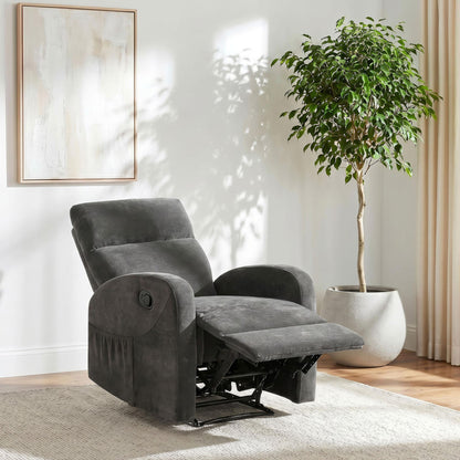Hamilton Chenille Manual Recliner Charcoal Grey