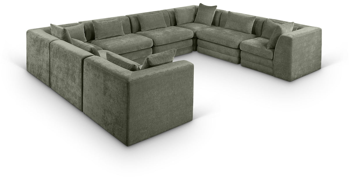 Stellar - 8 Piece Chenille Fabric Upholstered Modular Sectional