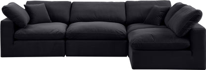 Comfy - 4 Piece Velvet Modular Armless Sectional