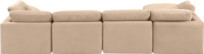 Indulge - Velvet 5 Piece Modular Sectional With Chaise