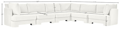 Hammond - Velvet Performance Fabric Upholstered 6 Piece Corner Sectional