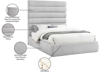 Adam - Linen Fabric Bed With 70.5" Headboard