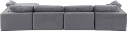Comfy - 5 Piece Velvet Modular Sectional With Chaise