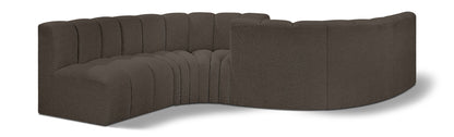 Arc - Boucle Fabric 6 Piece Modular Sofa - Black