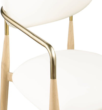 Ronda - Vegan Leather Upholstered Dining Arm Chair - Natural Legs