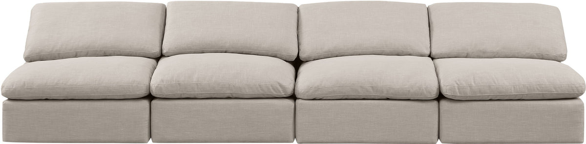 Indulge - Linen 4 Seat Modular Armless Sofa