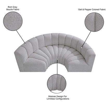 Arc - Boucle Fabric 4 Piece U-Shaped Modular Sofa
