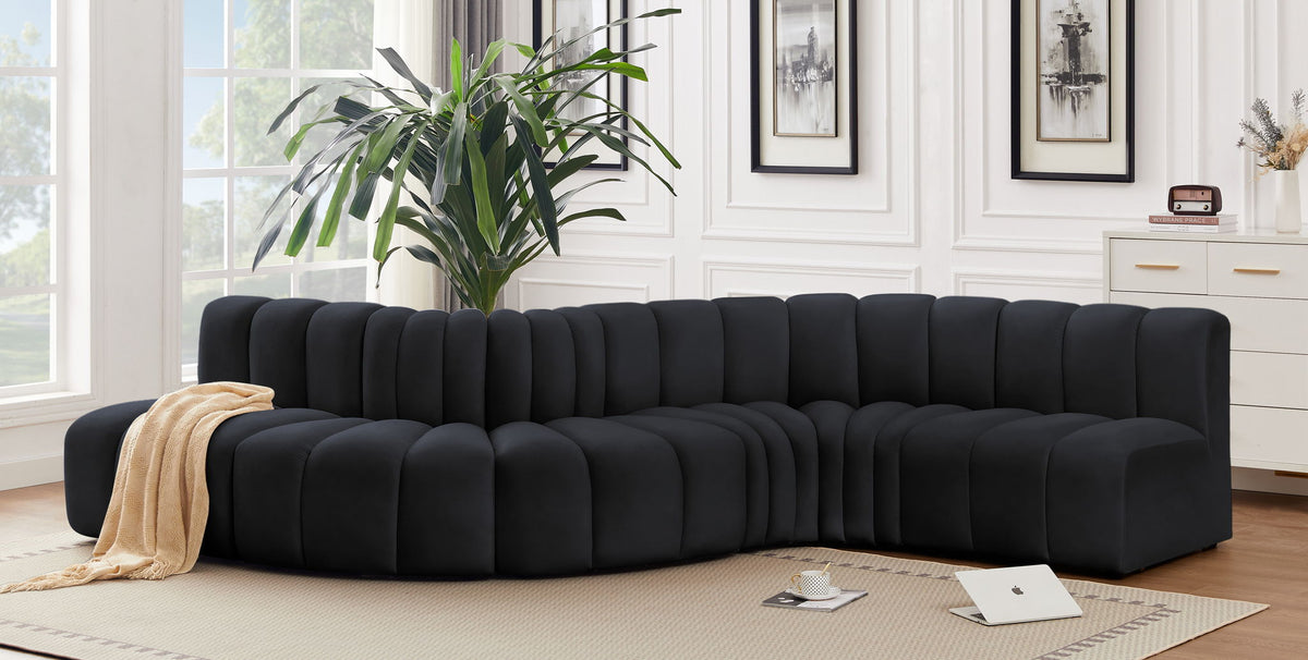 Arc - Velvet 6 Piece Curved Modular Sofa