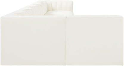 Rummi - Velvet Performance Fabric Upholstered 7 Piece Modular Sectional, L-Shaped (Right)