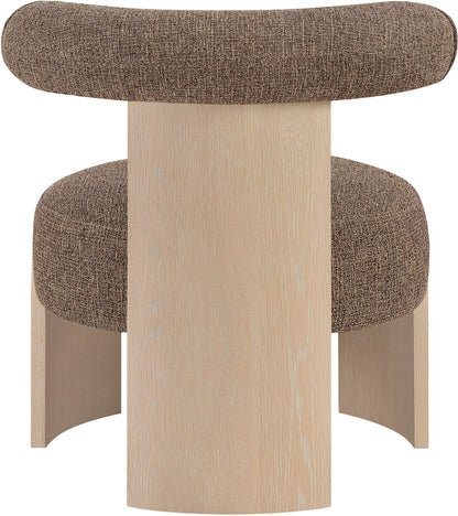 Calder - Linen Textured Fabric Upholstered Accent Chair - Painted Natural Base