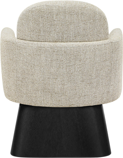 Marlowe - Linen Textured Fabric Upholstered Swivel Accent Chair - Stained Black