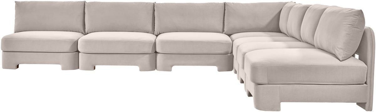 Hammond - Velvet Performance Fabric Upholstered 7 Piece Armless Sectional