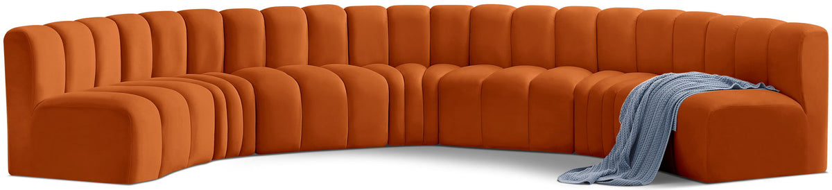 Arc - Velvet 7 Piece U-Shaped Modular Sofa
