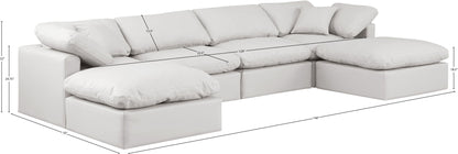 Indulge - Faux Leather 6 Piece Modular Double Chaise Sectional