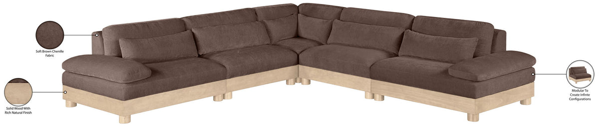 Turin - Chenille Fabric Upholstered Modular Sectional - Brown