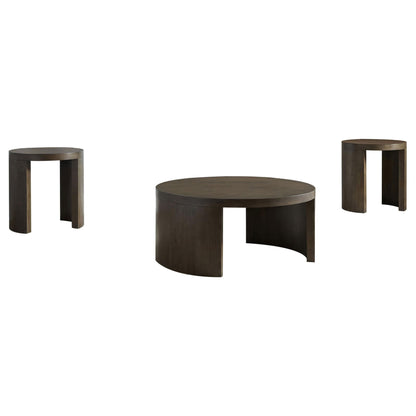 Sweeney 3-piece Coffee and End Occasional Table Set Dark Walnut