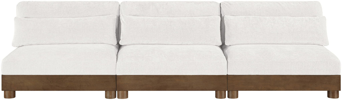 Turin - Chenille Fabric Upholstered Modular Sectional - Cream
