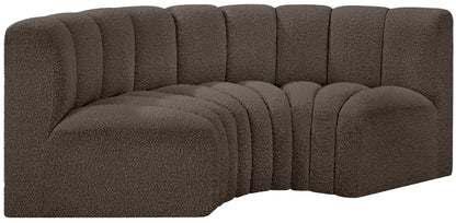 Arc - Boucle Fabric 3 Piece Modular U-Shaped Sofa