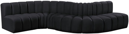 Arc - Velvet 6 Piece Curved Modular Sofa