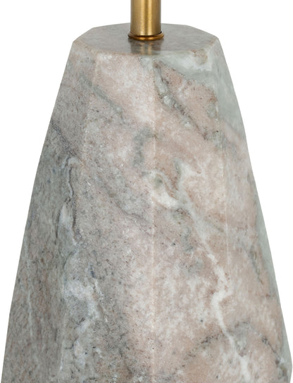 Seraphine - Genuine Marble And Linen Textured Fabric Table Lamp