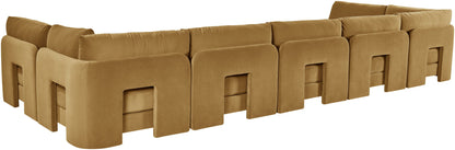 Hammond - Velvet Performance Fabric Upholstered 7 Piece U-Shaped Armless Sectional