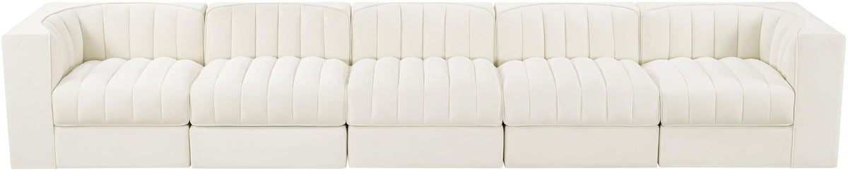 Rummi - Velvet Performance Fabric Upholstered 5 Piece Modular Sofa