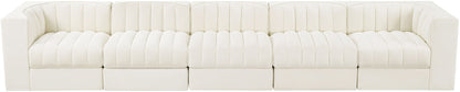 Rummi - Velvet Performance Fabric Upholstered 5 Piece Modular Sofa