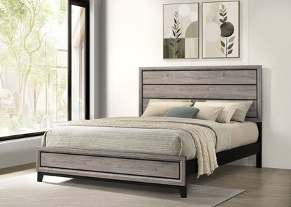 Valen Wood California King Panel Bed Light Taupe