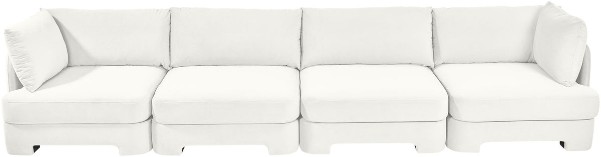 Hammond - Velvet Performance Fabric Upholstered 4 Piece Sofa