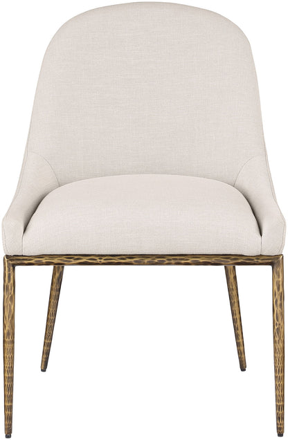 Ferro - Upholstered Dining Side Chair With Brushed Gold Legs
