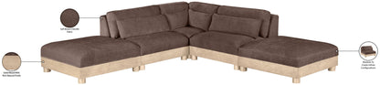 Turin - Chenille Fabric Upholstered Modular Sectional - Brown