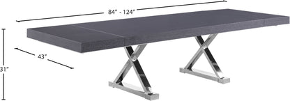 Excel - Oak Wood Extendable Dining Table - Rich Gray