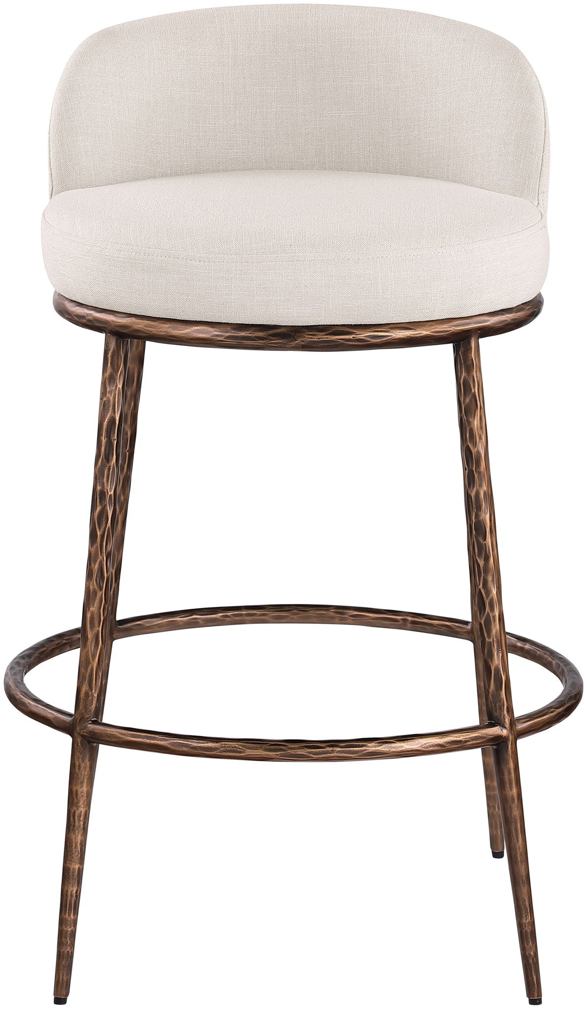 Ferro - Performance Fabric Upholstered Bar Stool - Antique Bronze